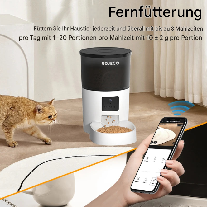 📹  Automatischer Katzenfutterspender mit Kamera und mit App-Steuerung und Video & Sprachausgabe 🐾🍽️